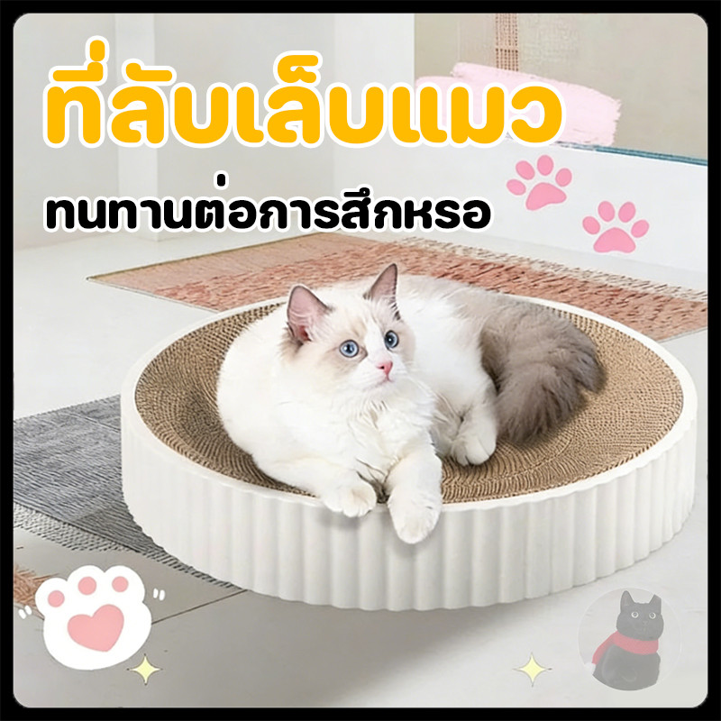 🔥พร้อมส่ง🔥 ที่ลับเล็บแมว ที่ฝนเล็บแมว ของเล่นแมว ที่นอนแมว ที่นอนแมว 2 in 1 ทรงกลม บ้านแมว เปลี่ยนกระดาษลับเล็บได้