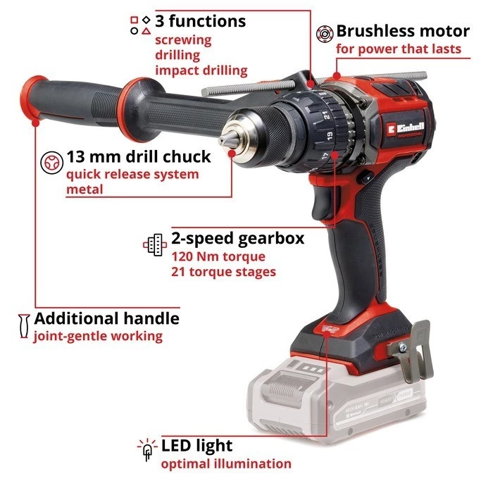 สว่านกระแทกไร้สาย EINHELL 18V รุ่น TP-CD 18/120 Li-i เครื่องเปล่า A4514310 thumbnail 8