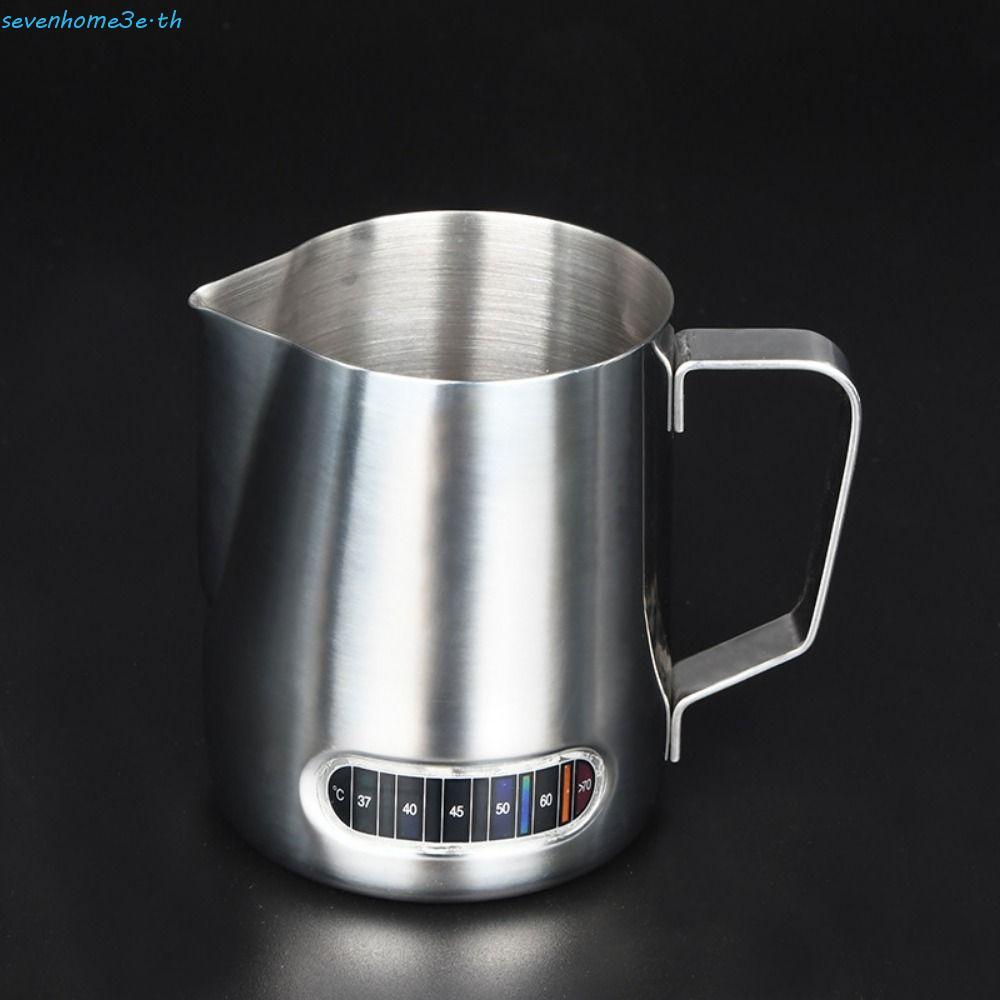 SEVENHOME3E Latte Art Cup, 350/600ml 304 สแตนเลสสตีลกาแฟนม Frothing Pitcher, ขั้นสูงอุณหภูมิ Sensing