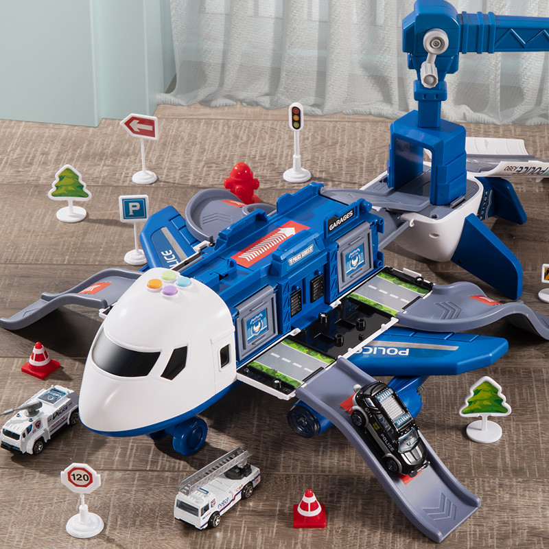 City Rescue Toy Set With Aircraft Toy Police Car Fire Engine And Track Playset Fun Educational Toy G