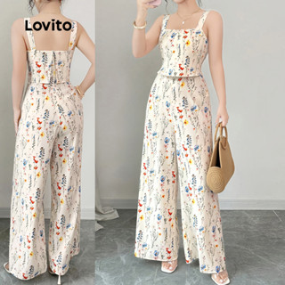 Lovito ชุดจั๊มสูทสไตล์โบฮีเมียนสำหรับวันสงกรานต์ ชุดจั๊มสูทซ…