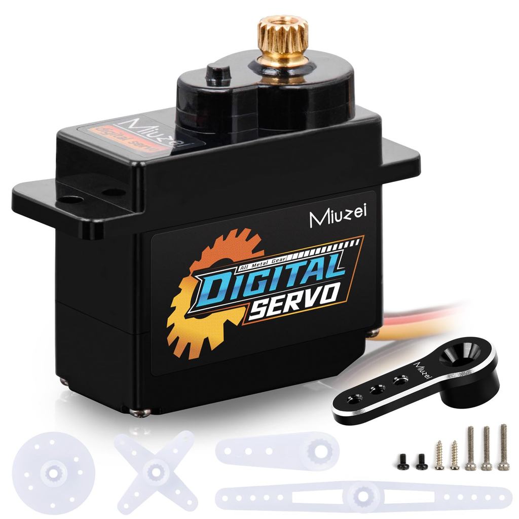 สําหรับ AXIAL SCX24 Servo, Miuzie 12g Servo Motor เกียร์โลหะดิจิตอล RC พวงมาลัย Horn Arm SCX24 อะไหล