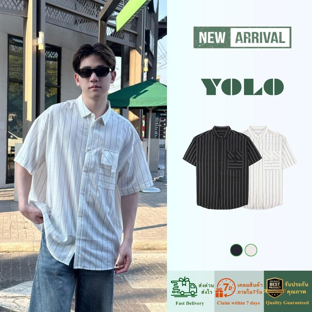 YOLO เสื้อยืด OVERSIZE เสื้อเชิ้ตโอเวอร์ไซส์ เสื้อยืดแขนสั้น ผ้าฝ้ายแท้ ทรงหลวม  สีพื้น Y262007