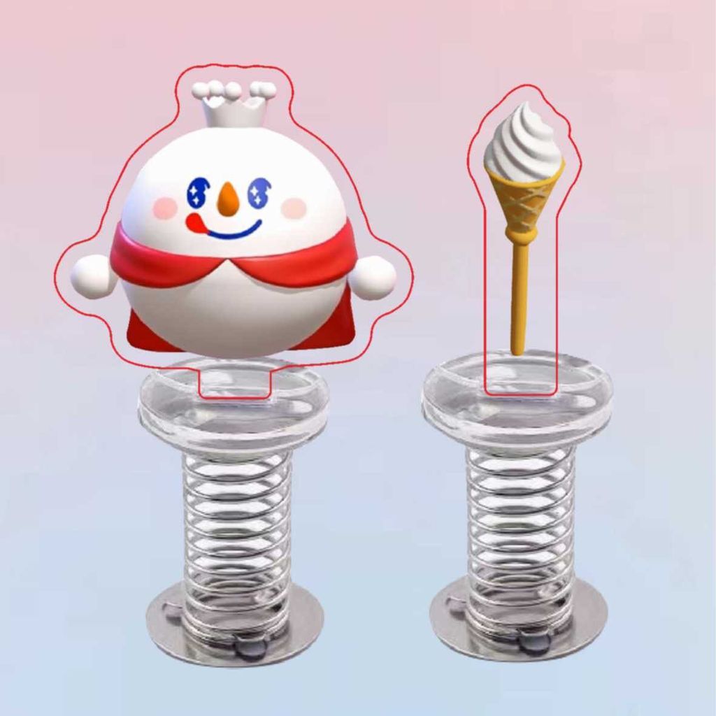 Eggboy Party x Mixue Ice City อะคริลิคสปริงขาตั้งพวงกุญแจเครื่องประดับน่ารักกระเป๋านักเรียนจี้ของขวั