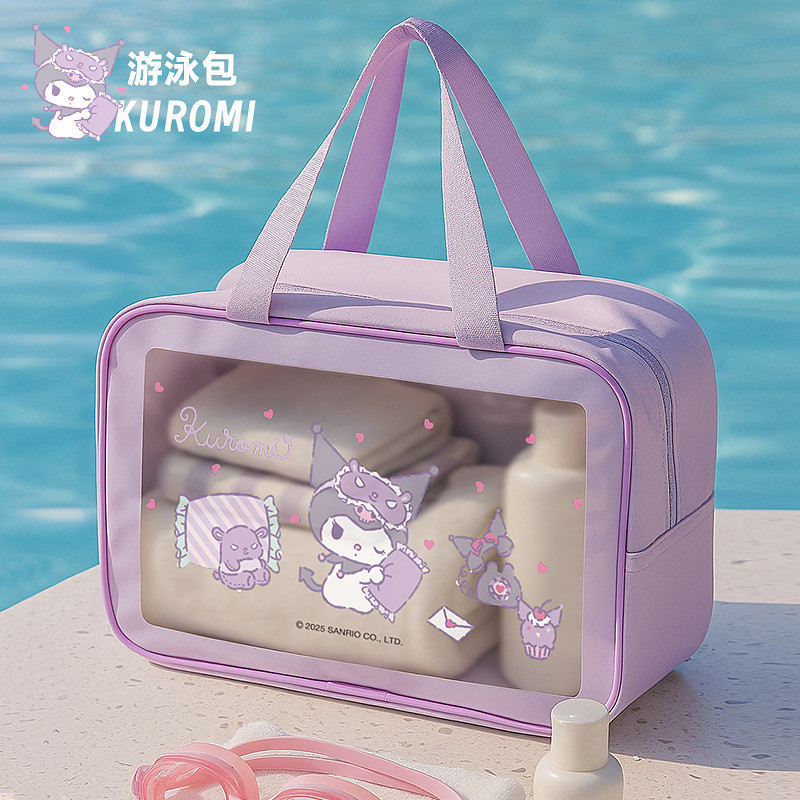 กระเป๋าเครื่องสำอาง Sanrio ของแท้ ใส มองเห็นด้านใน ความจุใหญ่ พกพาง่าย ใช้เดินทาง ฟิตเนส ล้างหน้า เก็บของใช้ รุ่นฮิต