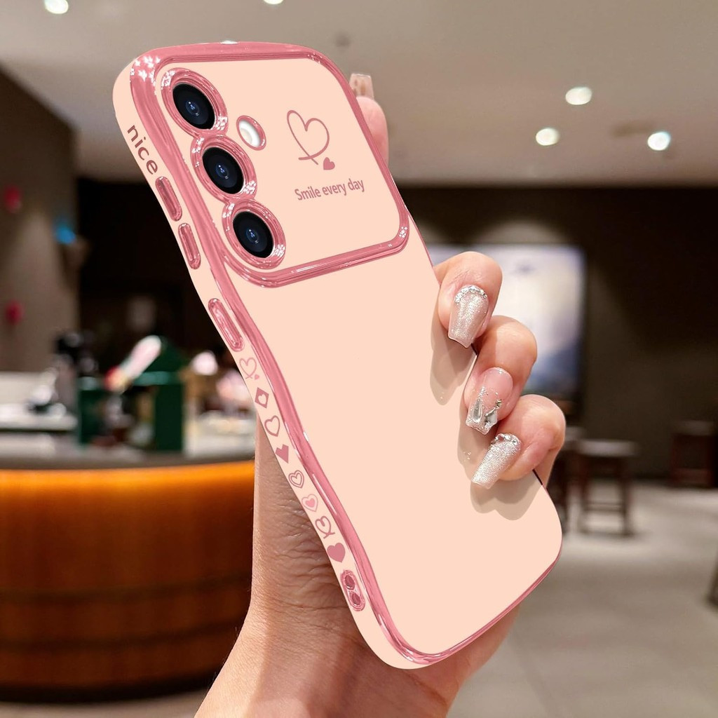 สําหรับ Samsung Galaxy A17 A07 A56 A55 A36 A35 A26 A25 A16 A15 A14 กรณีน่ารัก 3D คลื่นออกแบบหัวใจยกขอบกันกระแทก Soft TPU Cover