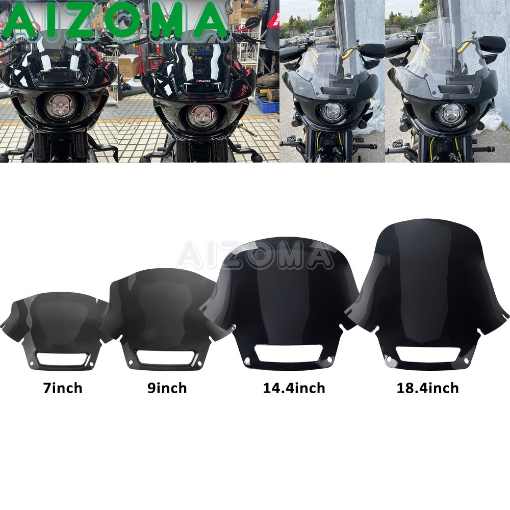 ZLow Rider El Diablo FXRST ไฟหน้ารถจักรยานยนต์ Fairing กระจกด้านหน้ากระจก Deflector สําหรับ Harley L