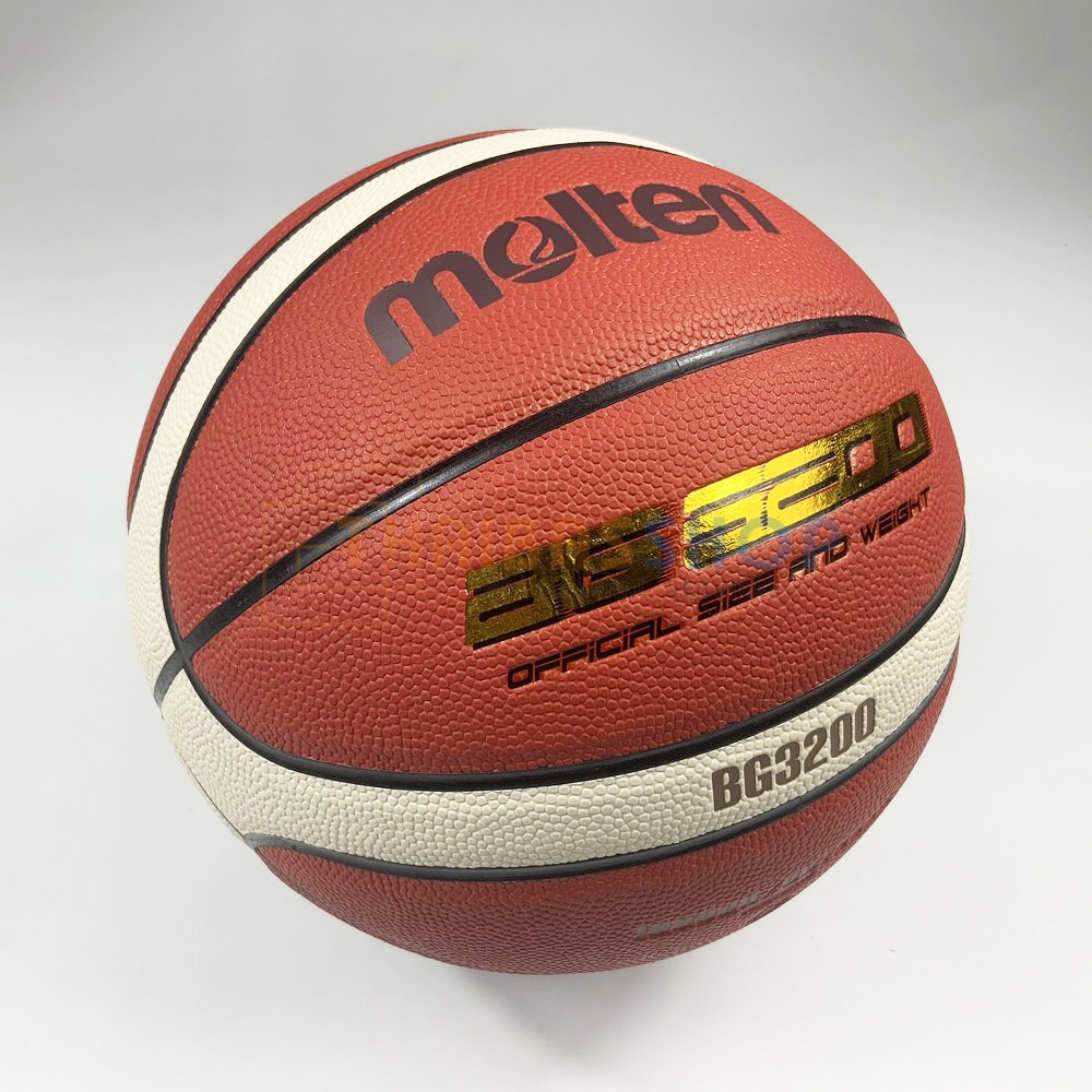 ลูกบาสเก็ตบอล Molten BG3200 ขนาด 7 ผลิตจากหนัง PU ตามมาตรฐานอุตสาหกรรมไทย (มอก.), รุ่นใหม่ทันสมัย