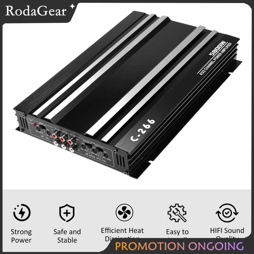 RodaGear เครื่องขยายเสียงรถยนต์ 12V 4 Channel High Audio Speaker สีดำ