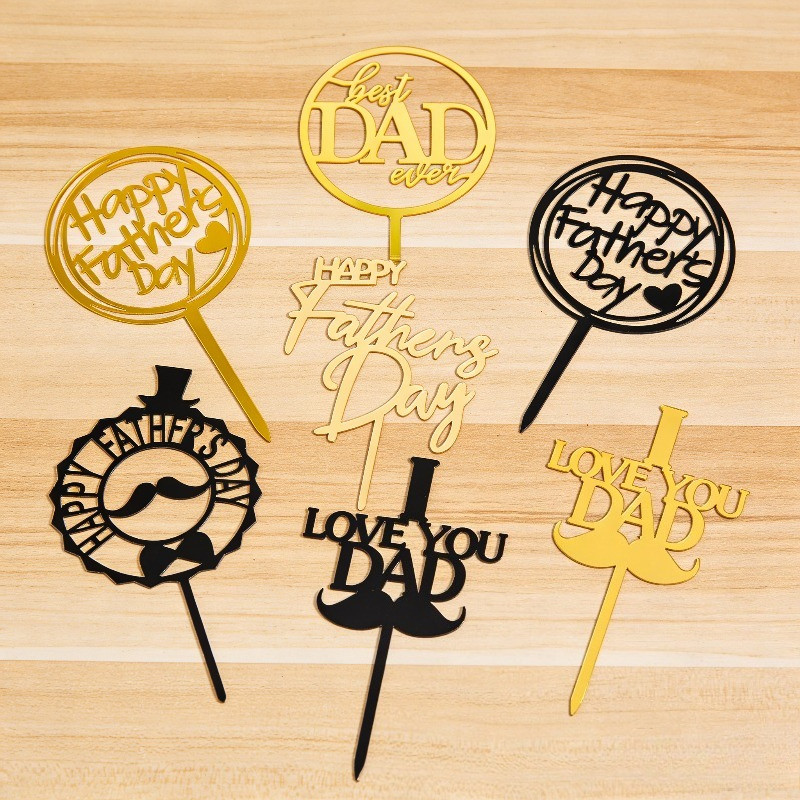 Luxury Gold & Black Mirror Finish Cake Topper Bundle with Heart Accents