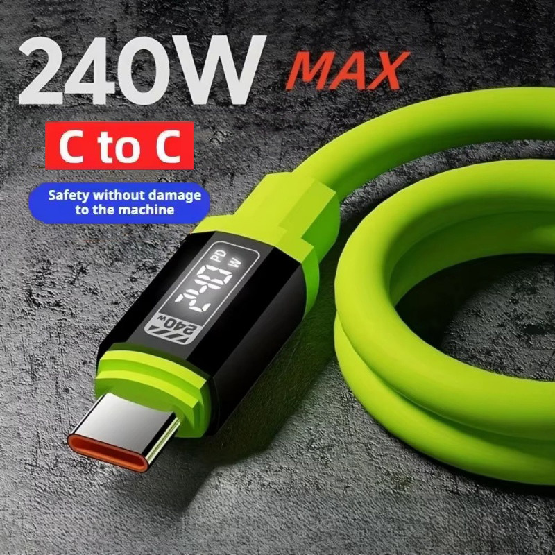 240W 6A Super Fast Universal ทนทานสายชาร์จเกียร์ - USB Type-C 480Mbps สายเคเบิลข้อมูลสมาร์ทโฟน Anti-Break ความเร็วสูง