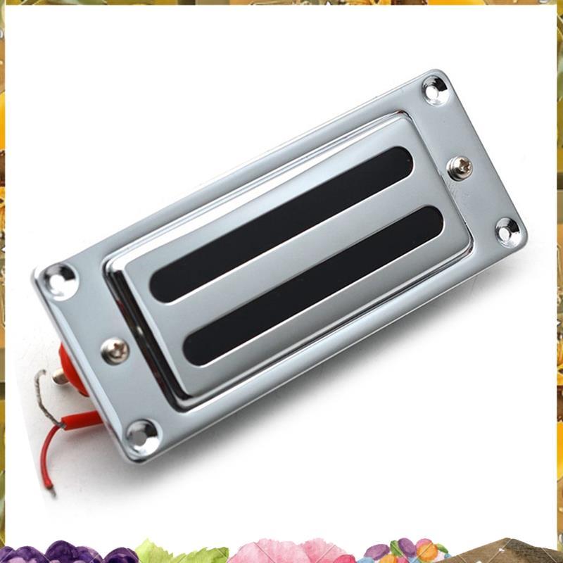 2 สาย 68X29MM มินิกีตาร์ไฟฟ้า Humbucker รถกระบะกรอบโลหะสําหรับ LP กีตาร์ Chrome, คอ