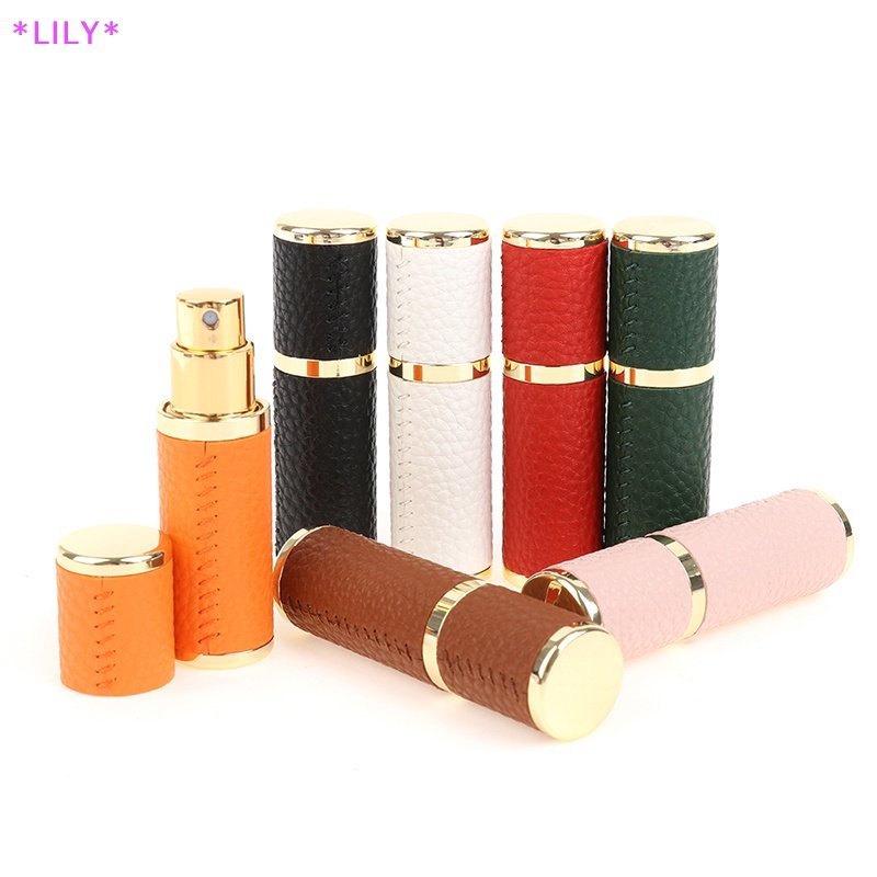LILY> 5ML Leather Perfume Bottle Portable Sprayer Refillable Empty Perfume Atomizer NEW