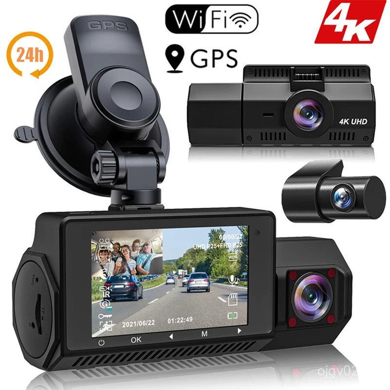 4K Dash Cam WiFi UHD 3840*2160P รถ DVR สําหรับกล้องเฝ้าระวังรถยนต์เครื่องบันทึกวิดีโอ Dashcam 24H ที