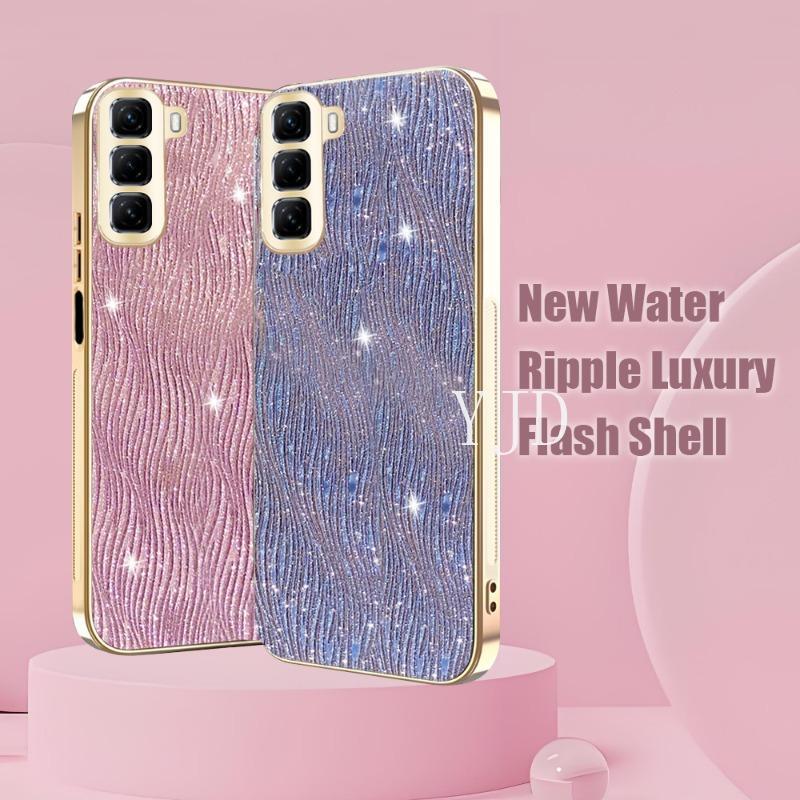 สําหรับ Infinix Hot 50 Pro Plus X6720 X6882 X6881 X6880 Water Ripple Electroplated กรอบ Anti-Drop เค
