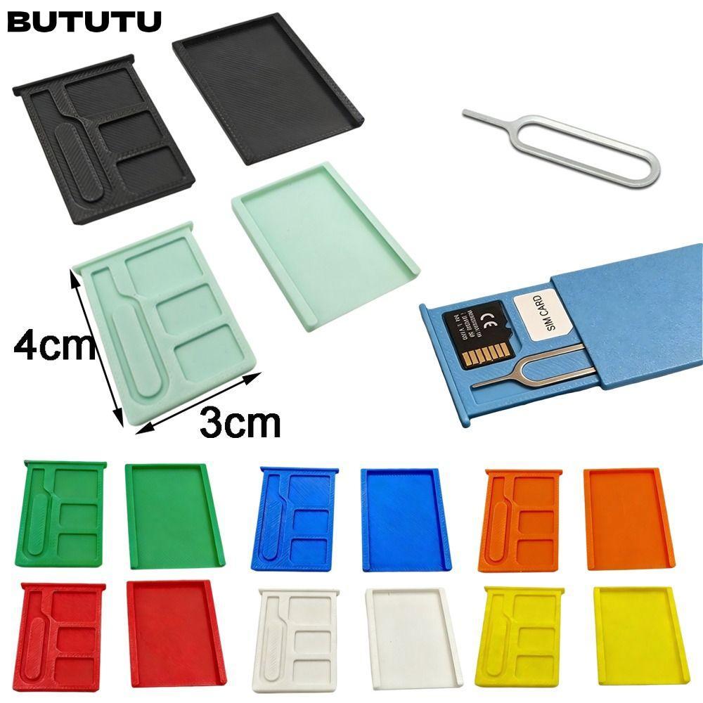 BUTUTU กล่องเก็บซิมการ์ด 1 ชิ้น พร้อม Eject Pin ใส่ซิม 2 ช่องและ TF 1 ช่อง รองรับ SIM & Micro SD กันกระแทก