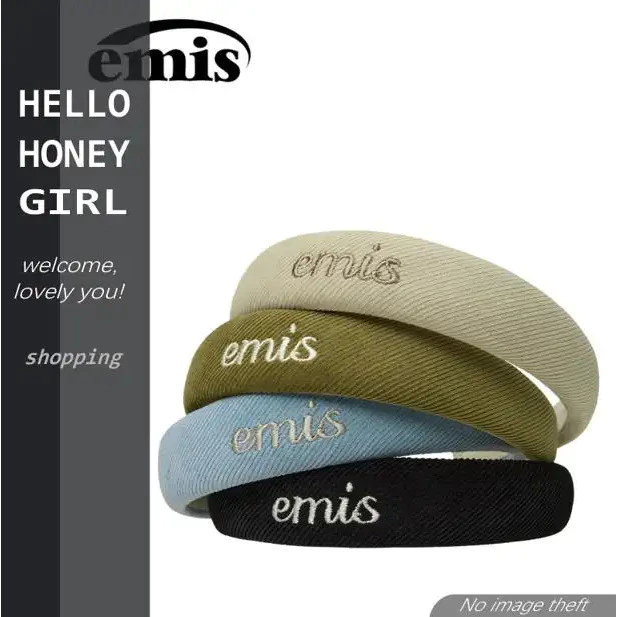 【Hello Honey Girl】EMIS ที่คาดผมเกาหลี ผ้าลูกฟูกกว้าง รุ่น EMIS สําหรับผู้หญิง