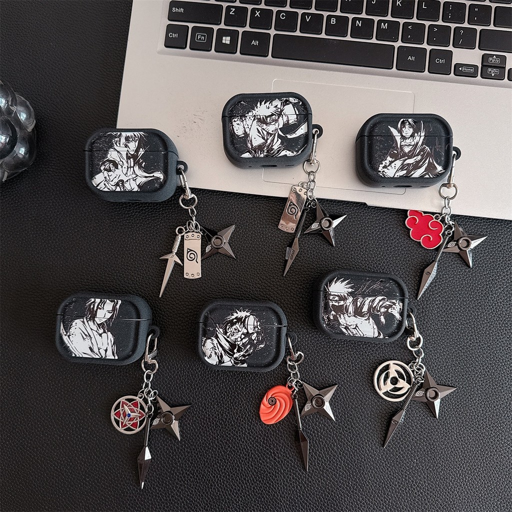 เคสป้องกัน AirPods Pro 1/2/3/4 ANC ลายอนิเมะ Naruto สีเทา TPU กันกระแทก เคสตัวเล็กสวยงาม