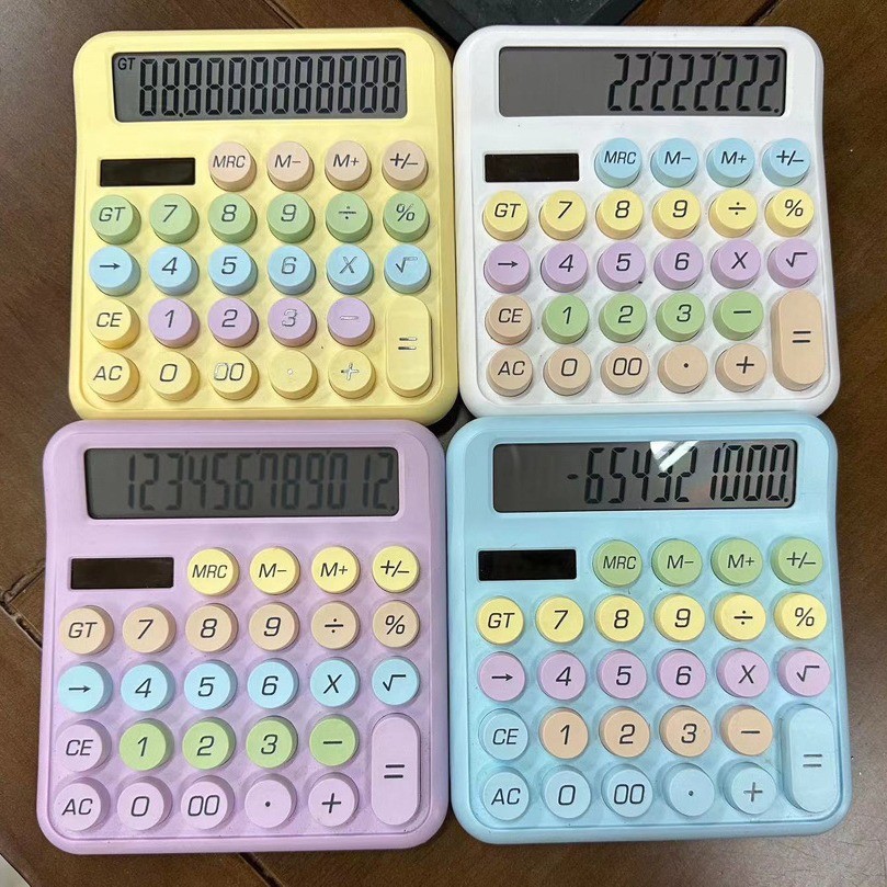 Large Dopamine Solar Calculator with Dual Power Supply, Office Mechanical Keyboard, High Aesthetic V