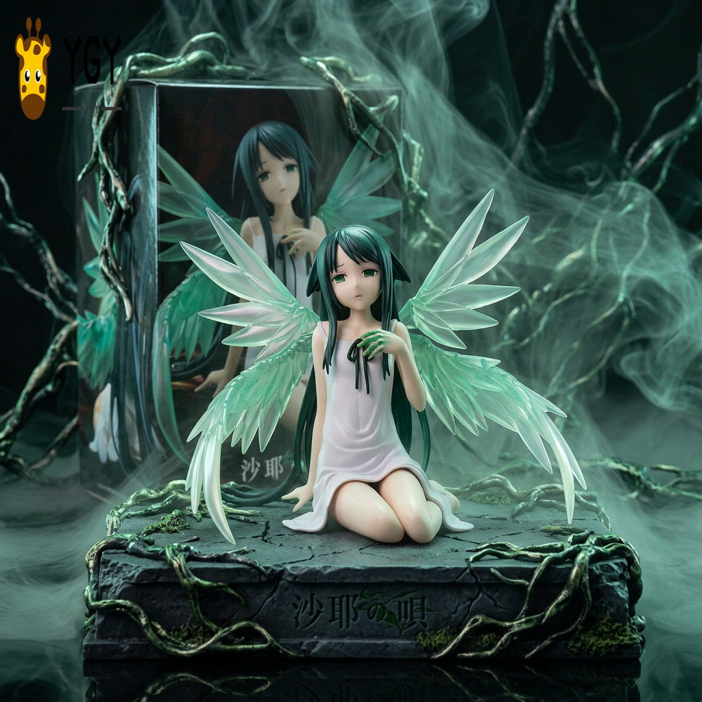 รูปปั้น PVC ตัวละครอนิเมะพร้อมปีกโปร่งใส - Saya No Uta รูปเครื่องประดับเดสก์ท็อป