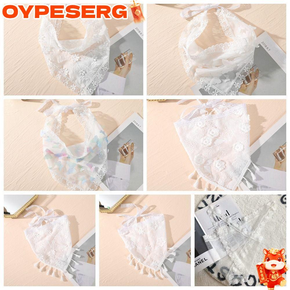 OYPESERG Wrap Scarf, Cloth White Lace Triangle Hair Head Scarf
