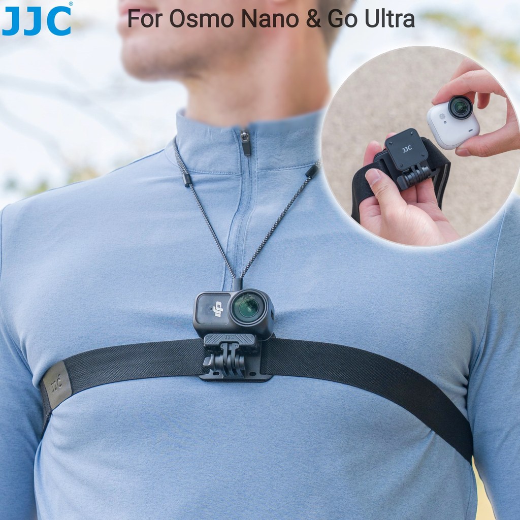 JJC Chest Mount Strap สําหรับ Insta360 Go Ultra DJI Osmo Nano Action 6 กล้อง POV สายคล้องคอแม่เหล็กอะแดปเตอร์ Quick Release