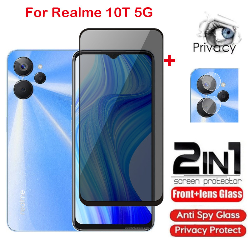 ป้องกันหน้าจอสําหรับRealme 10T 10 Pro 9i 8i A96 A76 C3 C11 5 5i 5s 4G 5Gส่วนตัวกระจกนิรภัยAnti-Spyคล