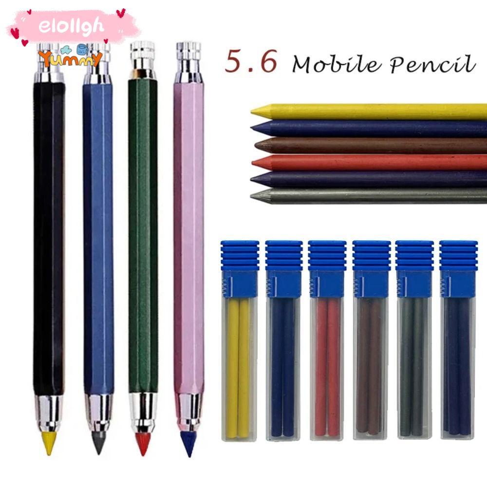 ELOGH ดินสออัตโนมัติ, 2B/4B/6B/8B ดินสอเติมวาดเขียนเครื่องมือดินสอกล, โลหะคุณภาพสูง Sketch การ์ตูนออ