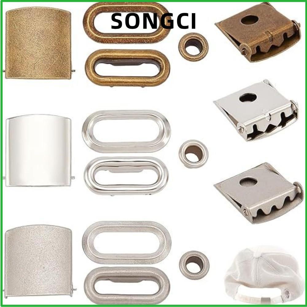 SONGCI หัวเข็มขัดหมวก เบสบอล ปรับขนาดได้ สแตนเลส หัวเปลี่ยนซ่อม หัวเข็มขัดปิดหมวก Headwear Fastener