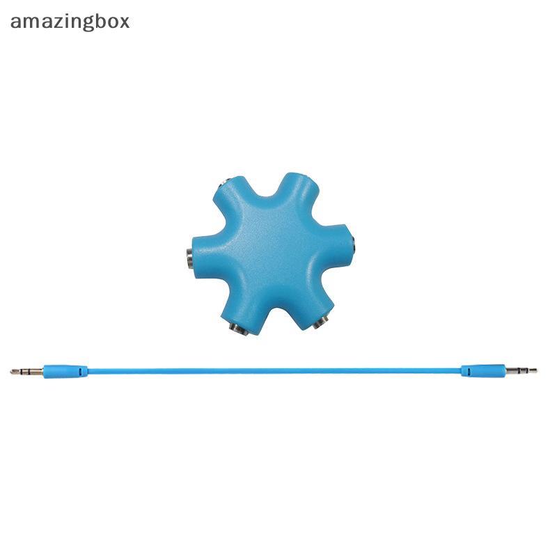 ABTH 6 พอร์ตหูฟัง Aux Splitter 6 In 1 อุปกรณ์เสริมสมาร์ท Audio Aux Cable Splitter 3.5 มม.1 ชาย 5 หญิ