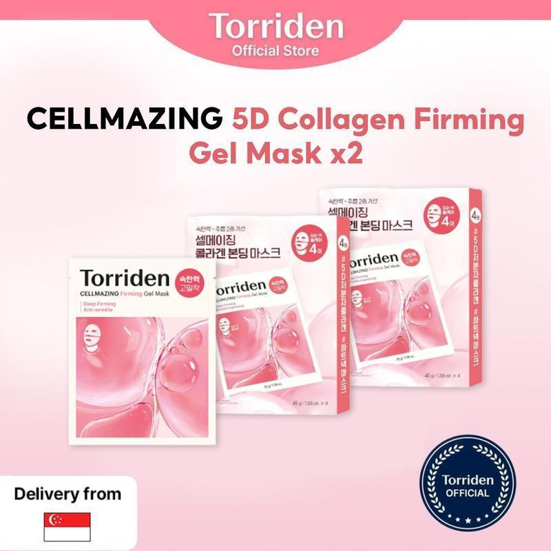 [Live only Exclusive BOGO] Cellmazing 5D Collagen Firming Gel Mask (หน้า+คอ)(กล่องละ 4 แผ่น) * 2ea