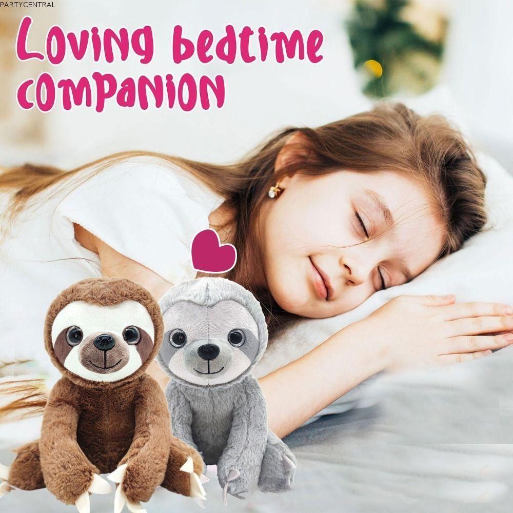 PARTYCENTRAL Sloth ของเล่นตุ๊กตา, Big Eyes ตุ๊กตาสัตว์ยัดไส้ Sloth, สําหรับ Cuddly Soft Comfort 25 ซ