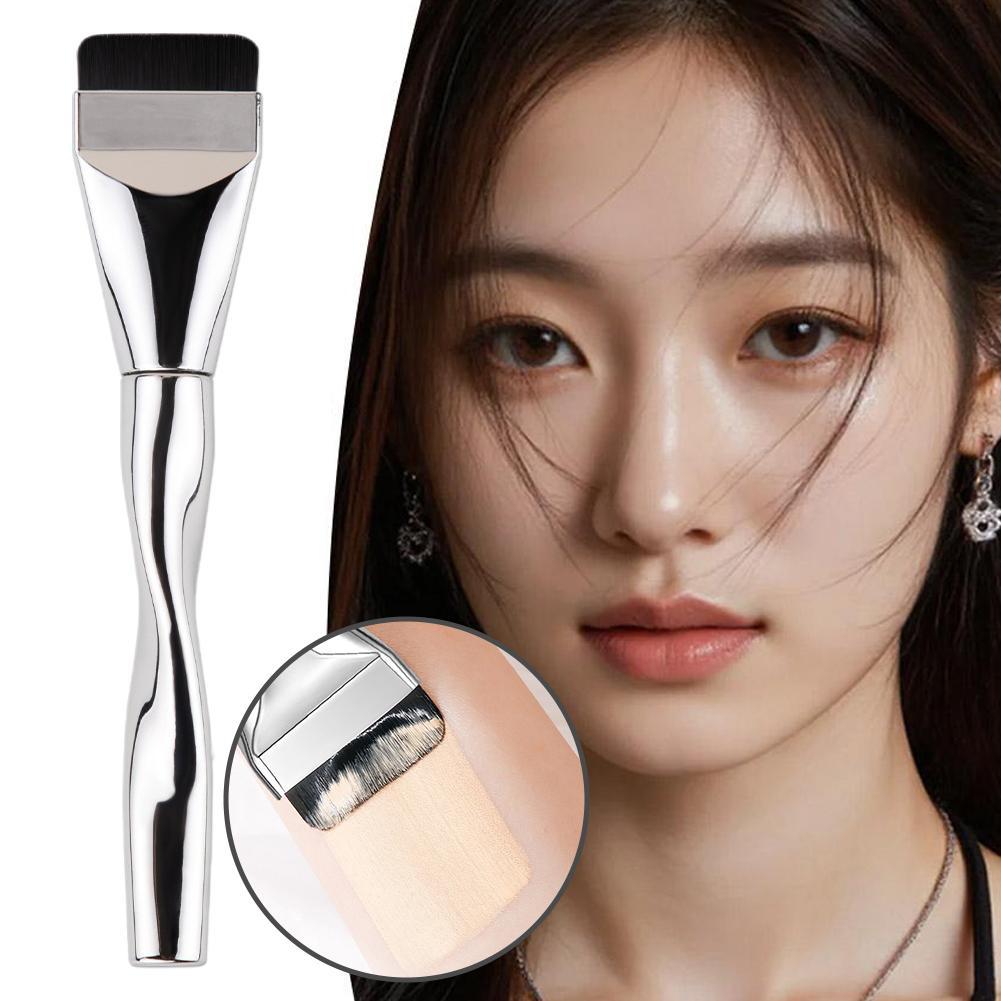 Spiral Straight Type Foundation Make-up Brush Flat Head And Light Free Liquid Brush Foundation T2p7
