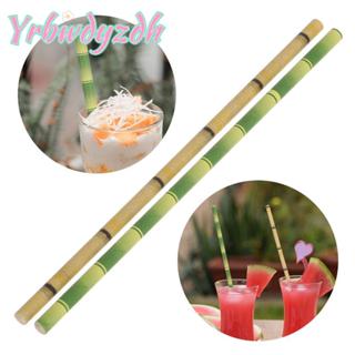 YRBWDYZDH 25 ชิ้นหลอดดื่มตกแต่งงานแต่งงานเทศกาลไม้ไผ่สีเขียว