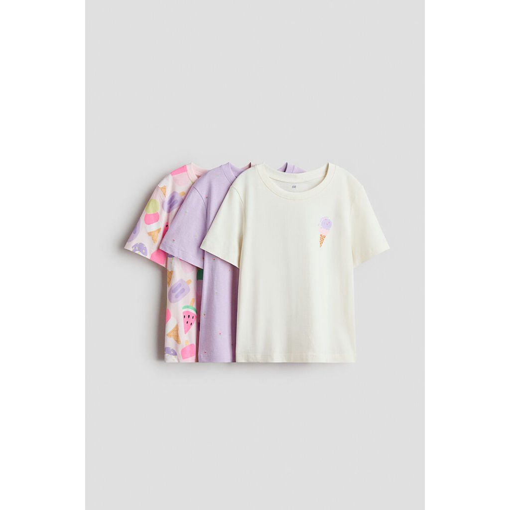 H&M(เอชแอนด์เอ็ม) เสื้อยืดพิมพ์ลาย 3 ชิ้น เด็กผู้หญิง 1320883_4