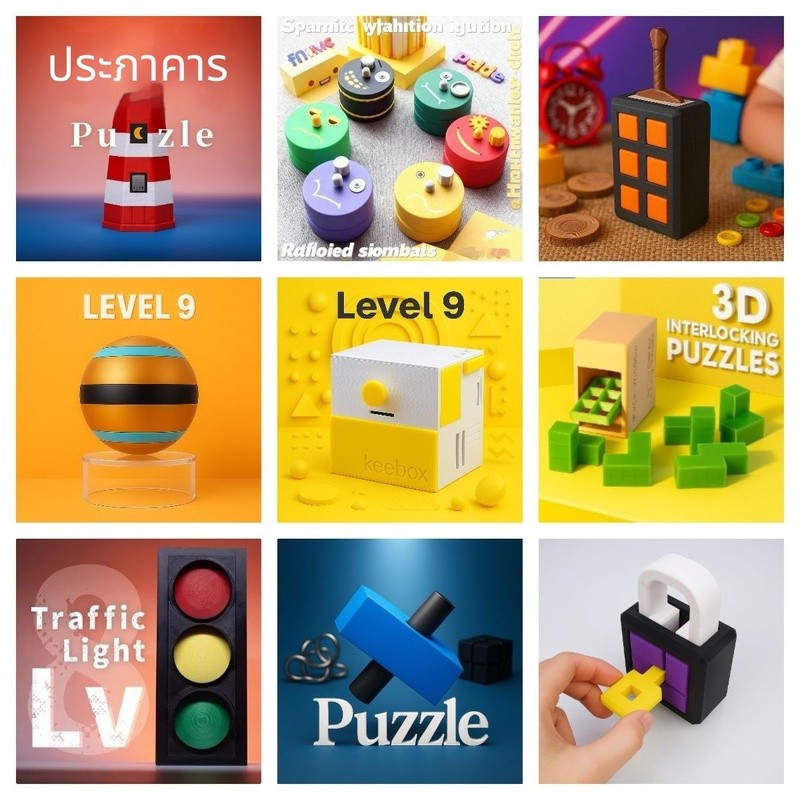 จิ๊กซอว์ IQ Level 9 กล่องกลไก Keebox ของเล่นฝึกสมอง ระดับยากที่สุด เกมถอดรหัส อัจฉริยะ ของสะสGM (Sec