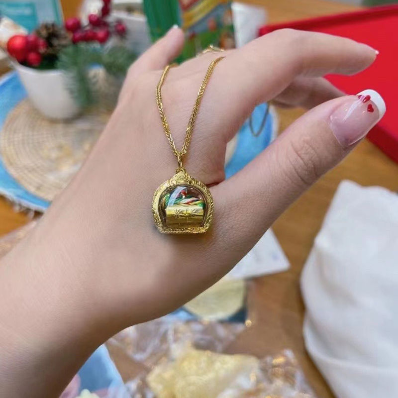 สร้อยคอ Thailand Amulet ประหยัด Good Tube จี้เงิน Sullasa Fu Tube สร้อยข้อมือสร้อยคอ Retro ผู้ชายผู้
