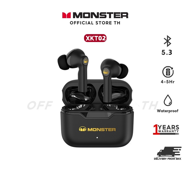 Monster XKT02  BT 5.3 หูฟังบลูทูธ หูฟังไร้สาย สเตอริโอเซอร์ราวด์ HIFI Bluetooth wireless headset TWS