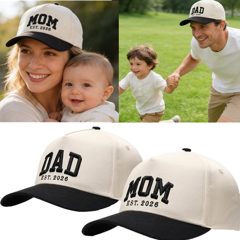 สินค้ามาใหม่ MOM DAD หมวกเบสบอลปักลายและสไตล์สําหรับผู้ปกครองวันแม่