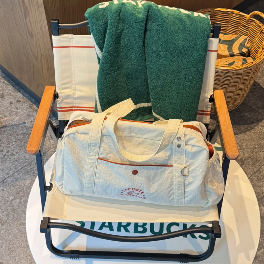 Jiyoon Korea Direct Mail Starbucks Lacoste Co-Branded Shoulder Bag Messenger Bag Beach Towel