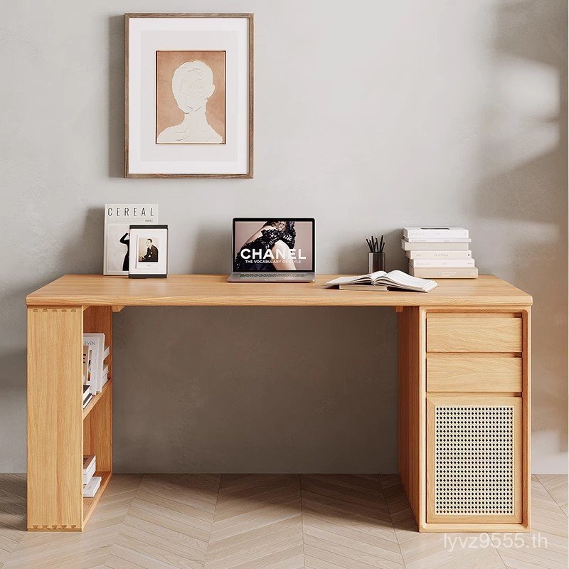 Nordic Storage Log สไตล์โต๊ะโต๊ะจัดเก็บไม้เขียนพร้อมลิ้นชักโต๊ะคอมพิวเตอร์ในครัวเรือน Study Room 2GP