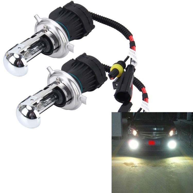 พร้อมสต็อก 2 ชิ้น H4 55W 6000K HID หลอดไฟ Xenon Lights โคมไฟ, AC 12V