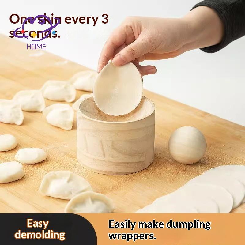[mayhome] ไม้ไม้ Dumpling Skin Maker Pastry เครื่องมือทรงกลม Dumpling Wrapper ผิวทําแม่พิมพ์ DIY Reusable Dough Pressing เครื่องมือ {TH}