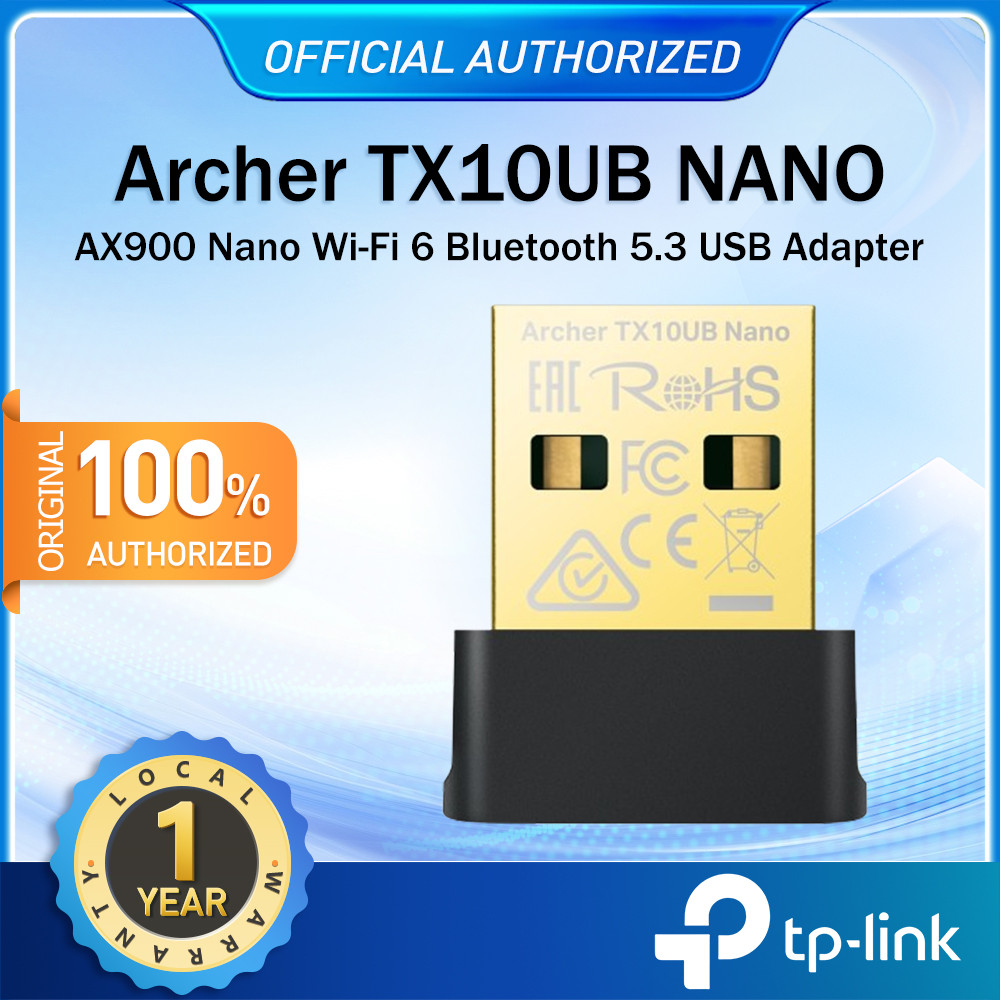 TP-Link Archer TX10UB Nano ยูเอสบีอะแดปเตอร์ บลูทูธ 5.3 AX900 Nano Wi-Fi 6 Bluetooth 5.3 USB Adapter