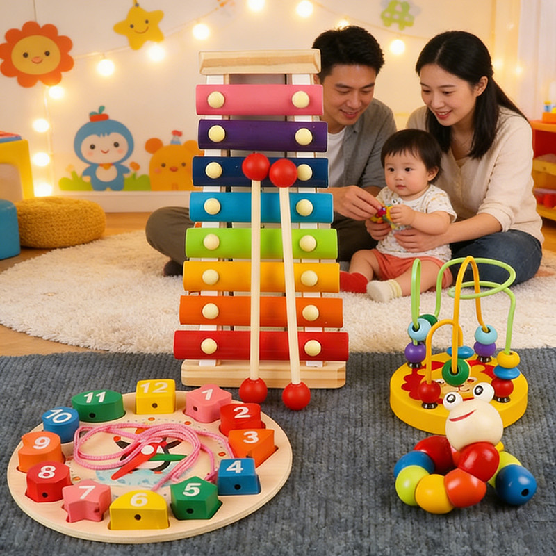 ของเล่นไม้สีรุ้งตัวต่อรูปทรงเสริมพัฒนาการ เด็กหลักสูตรการเรียนเบื้องต้น ช่วยฝึกการจินตนาการและการแก้ปัญหา เล่นได้หลายรูป - รูปที่ 6