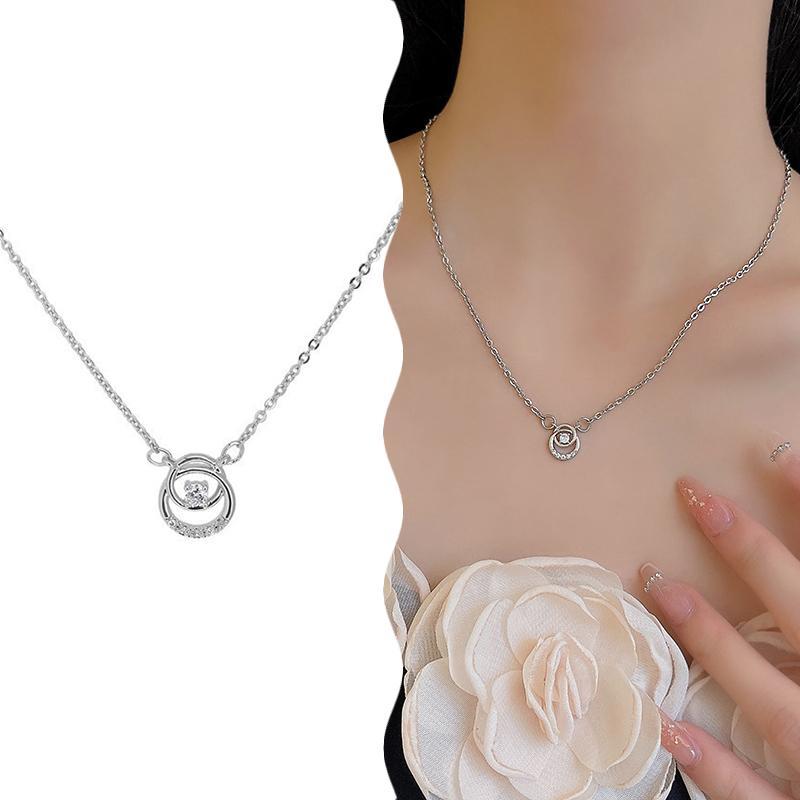 Newsmallbrains แฟชั่น Rhinestone สร้อยคอผู้หญิงสาวเงาแฟชั่น Elegant ประณีตสร้อยคอวงกลม Claviular Cha