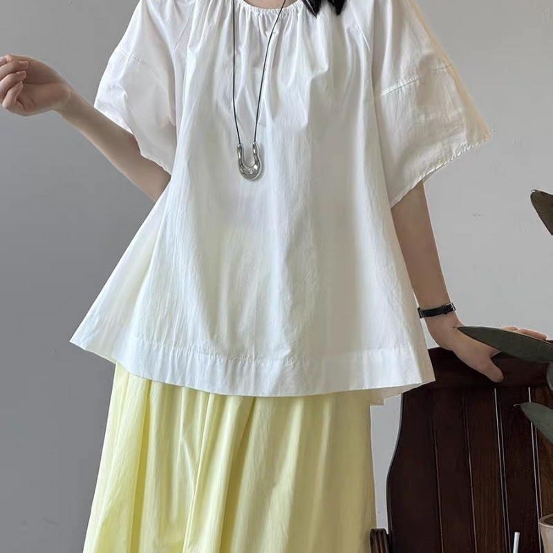 ❤easy❤ผู้หญิง ไซส์ใหญ่ เสื้อแขนสั้น เสื้อเชิ้ต ผ่อนปรน แสดงผอม เสื้อ – โปรปัง