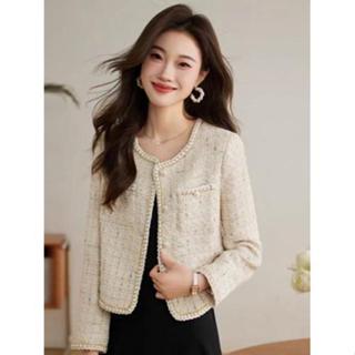white blazer ผู้หญิง เสื้อกันหนาว ชุดทํางาน คลุมแขนยาว สูท เ…