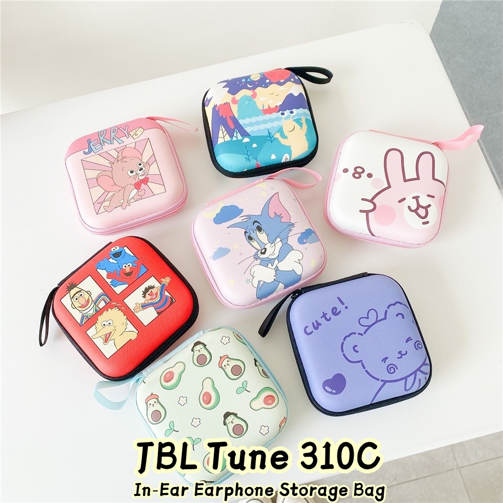 หูฟัง JBL Tune 310C แบบใส่ในหู ดีไซน์การ์ตูนสร้างสรรค์ มีสายเคเบิลและกระเป๋าเก็บ