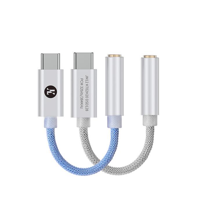 JC JCALLY JM12 / JM 12 / JM-12 DAC KTO2H20 ชิป DAC ประเภท C ถึง 3.5 มม. อะแดปเตอร์ชุบเงิน - อะแดปเตอ